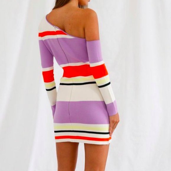 One shoulder long sleeve dress - Picture 7 of 8